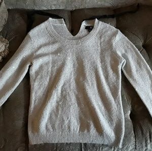 Tie back white sweater with sequins size S